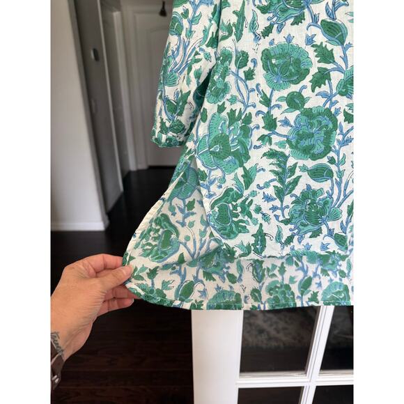 Madison Mathews floral cotton tunic top size large - Picture 4 of 11